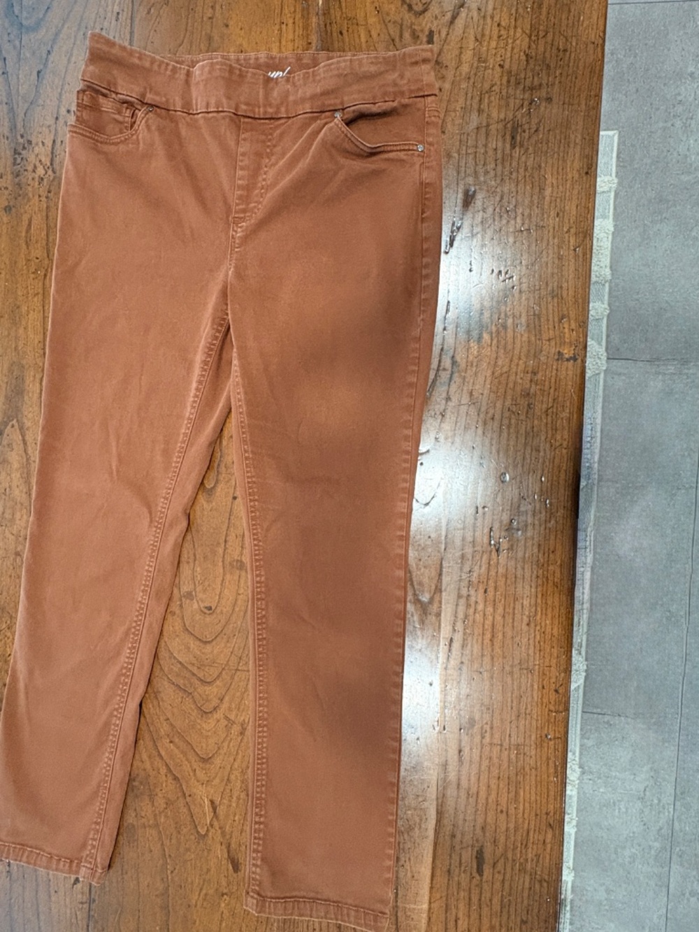 Up! Pant Size 12 Rust Terracotta Pull On Skinny Elastic Waist Pants Stretch 12